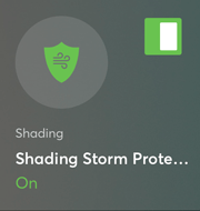 dlaždice v aplikaci pro ovládání funkce Ochrana před bouřkou