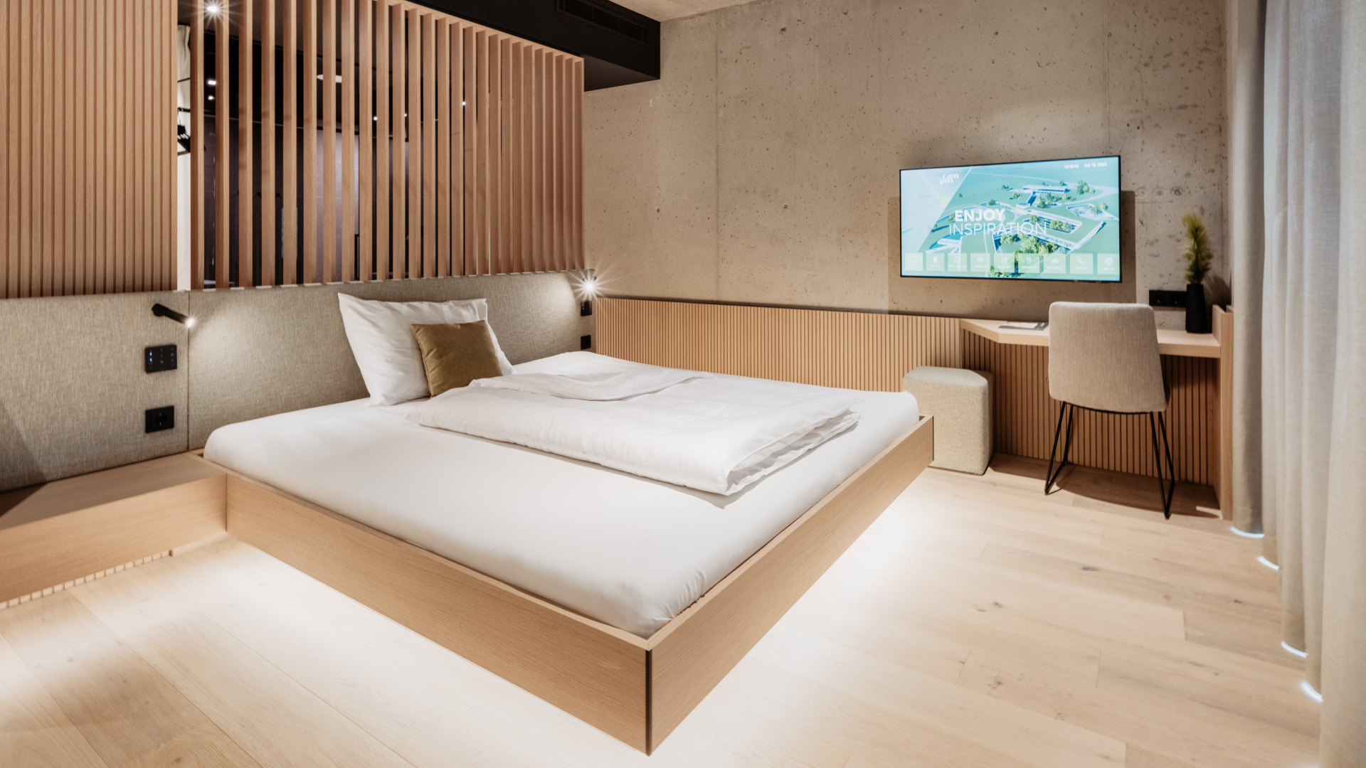 Moderní hotelový pokoj, perfektně komfortní pro hosty