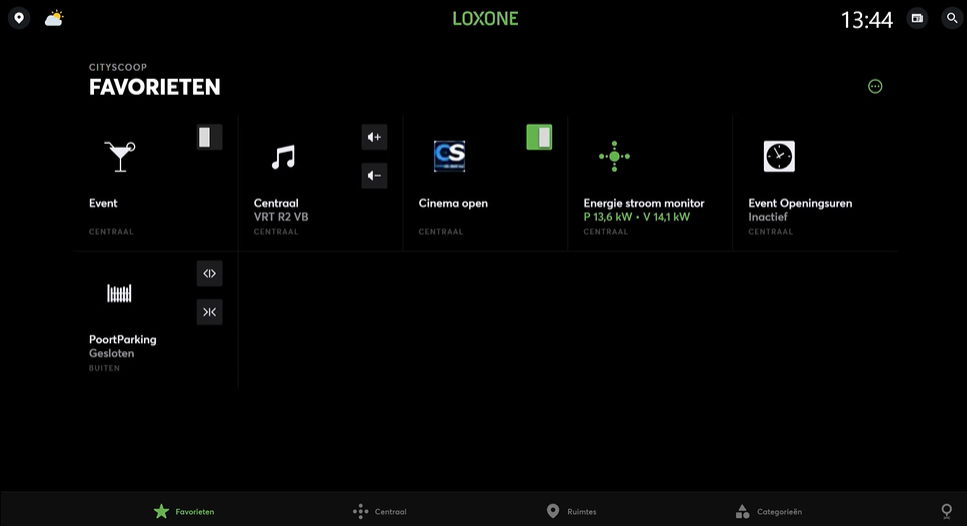 Loxone app bioscoop_overzicht