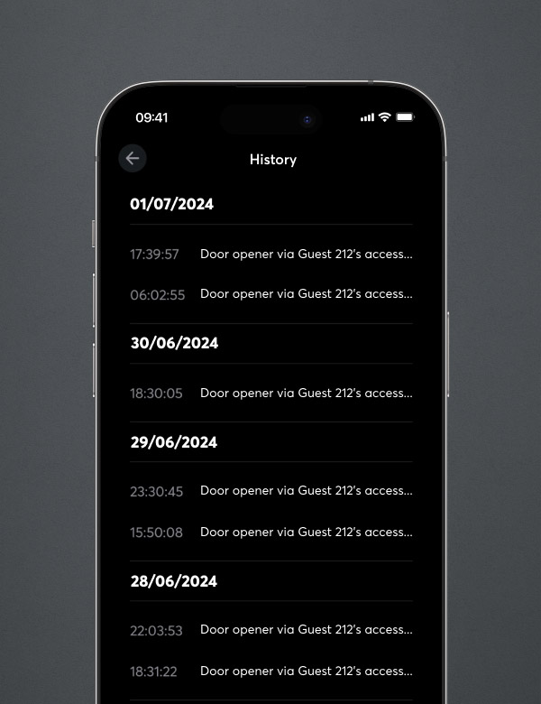 Security Log for Access in Loxone App