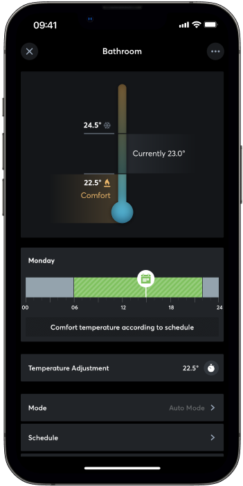 Your individual comfort temperature awaits you in your rooms around the clock with this app