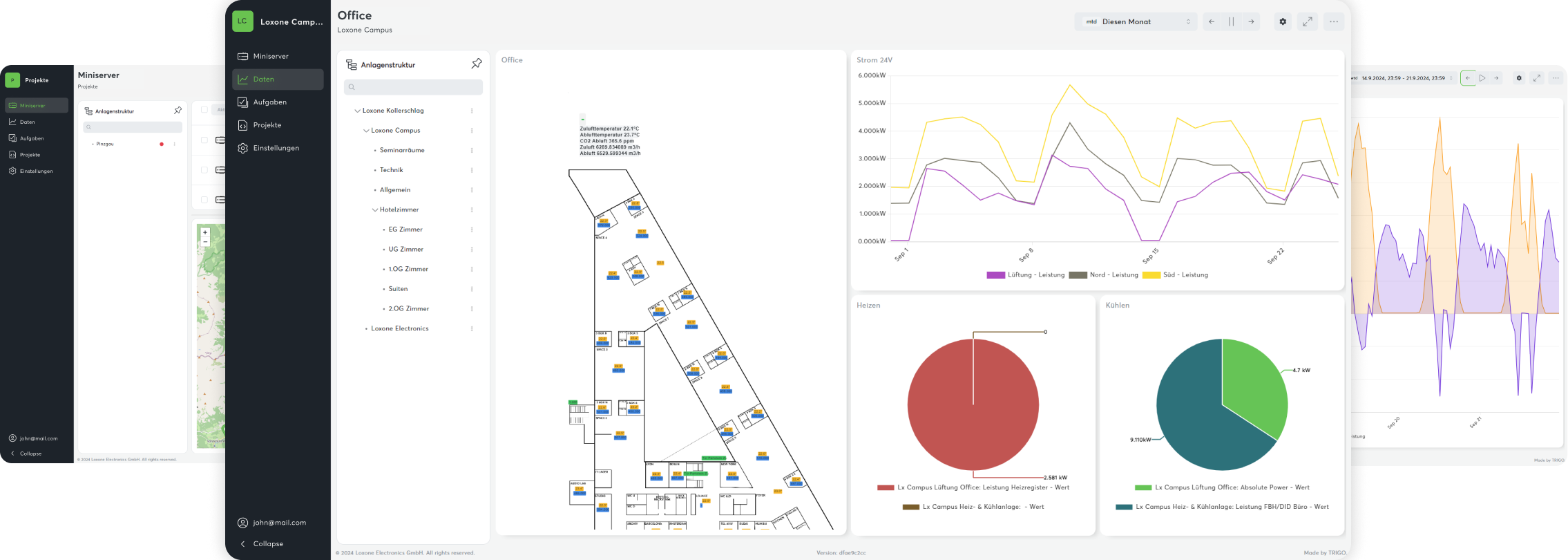 Afbeelding van de interface van Loxone Exosphere.